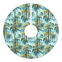 Tropical Palm Trees Blue Tree Skirt - Polynesian Pride