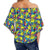 Tropical Pattern Mix Women's Off Shoulder Wrap Waist Top - AH - Polynesian Pride