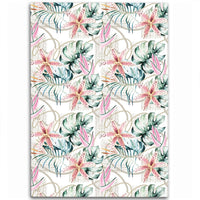 Tropical Pattern With Orchids Leaves And Gold Chains Area Rug - AH Luxurious - Polynesian Pride