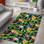 Tropical Pattern With Pineapples Palm Leaves And Flowers Area Rug - AH - Polynesian Pride