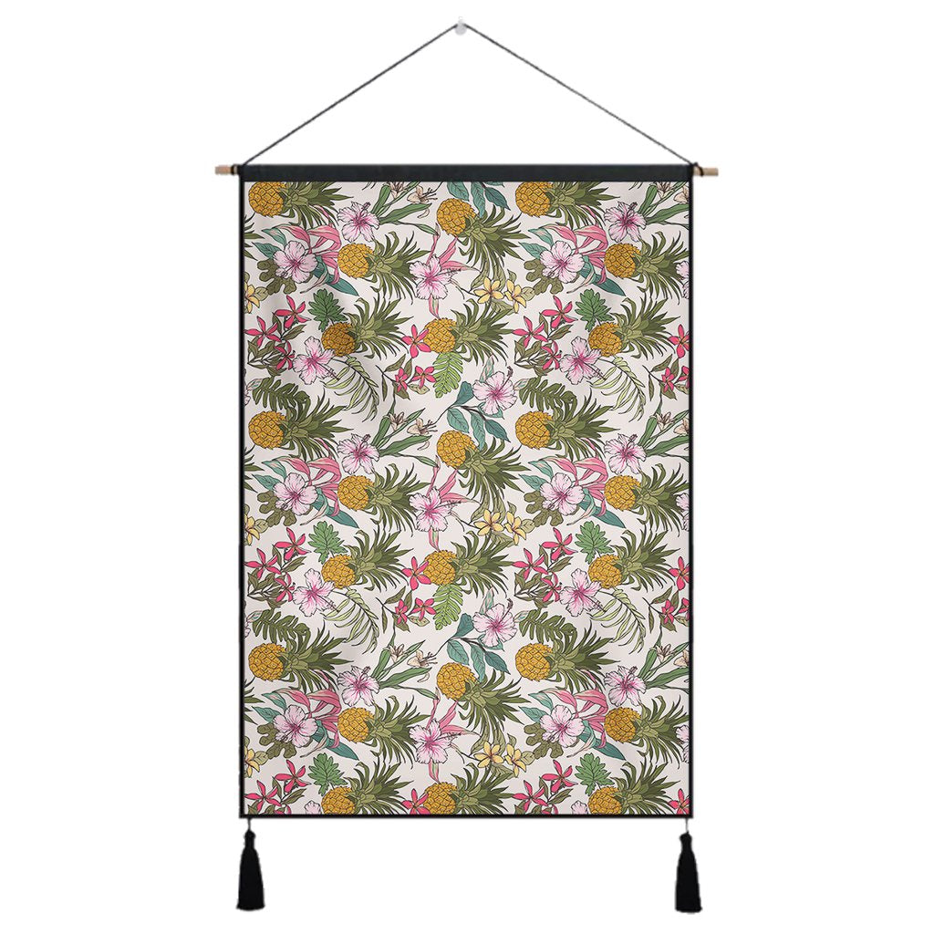 Tropical Pineaapple Hanging Poster - AH Hanging Poster 43 x 65 cm Cotton And Linen - Polynesian Pride