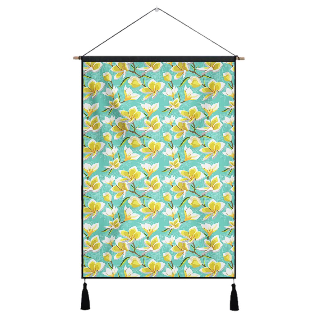 Tropical Plumeria Blue Hanging Poster - AH Hanging Poster 43 x 65 cm Cotton And Linen - Polynesian Pride