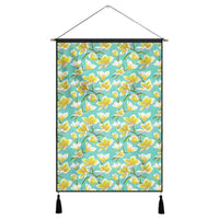Tropical Plumeria Blue Hanging Poster - AH Hanging Poster 43 x 65 cm Cotton And Linen - Polynesian Pride