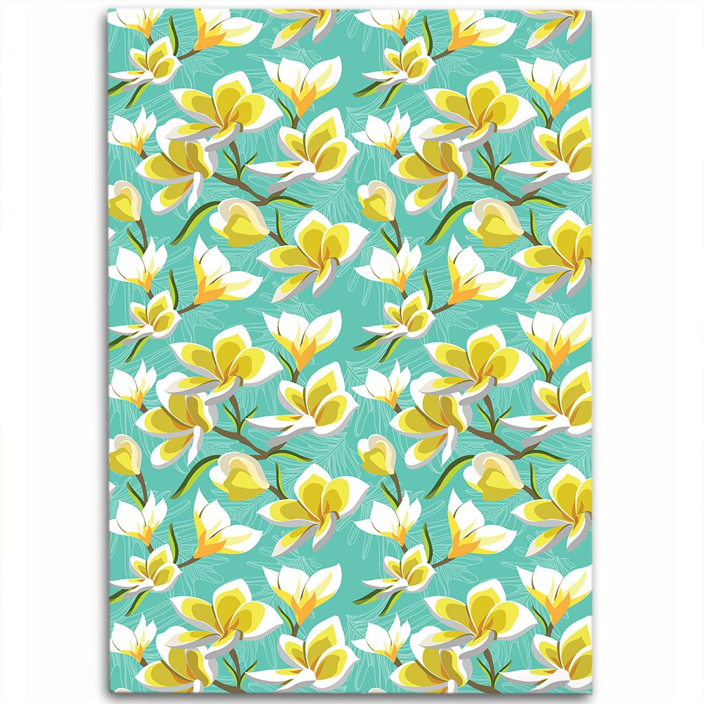 Tropical Plumeria Blue Area Rug - AH Luxurious - Polynesian Pride