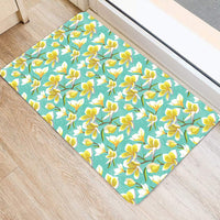 Tropical Plumeria Blue Hawaii Door Mat - Polynesian Pride