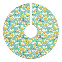 Tropical Plumeria Blue Tree Skirt - Polynesian Pride