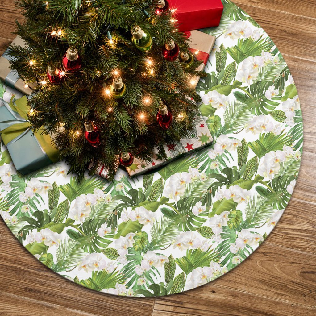 Tropical Plumeria White Tree Skirt - Polynesian Pride