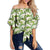 Tropical Plumeria White Women's Off Shoulder Wrap Waist Top - AH - Polynesian Pride