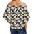 Tropical Toucans Hibiscus Palm Leaves Women's Off Shoulder Wrap Waist Top - AH - Polynesian Pride