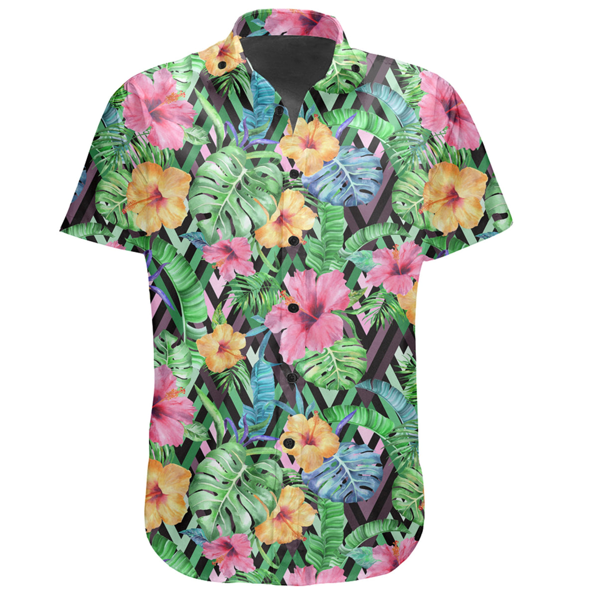 Hawaiian Shirt - Tropical Hibiscus Banana Leafs Shirt - Polynesian Pride
