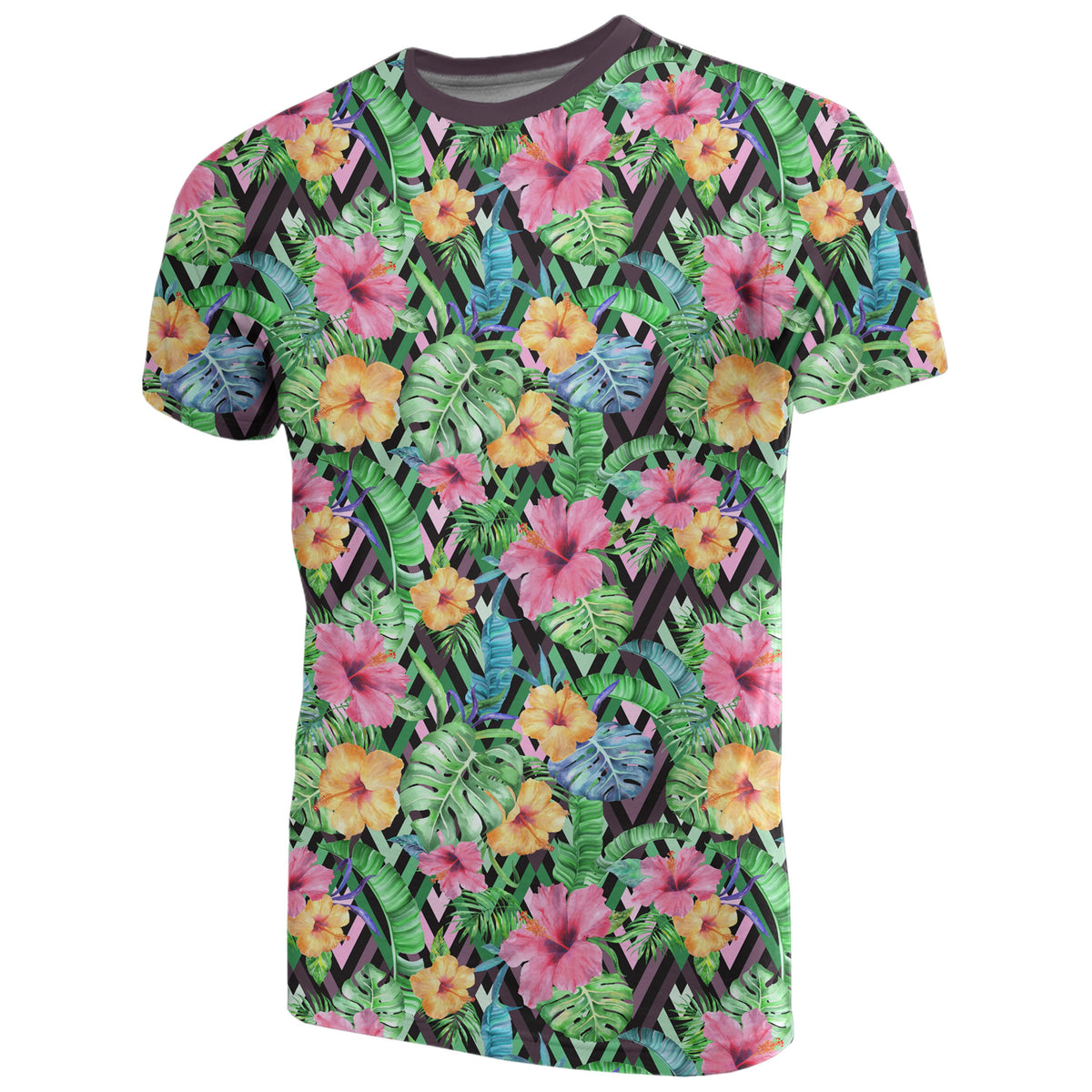 Hawaii Tropical Hibiscus Banana Leafs T Shirt - Polynesian Pride