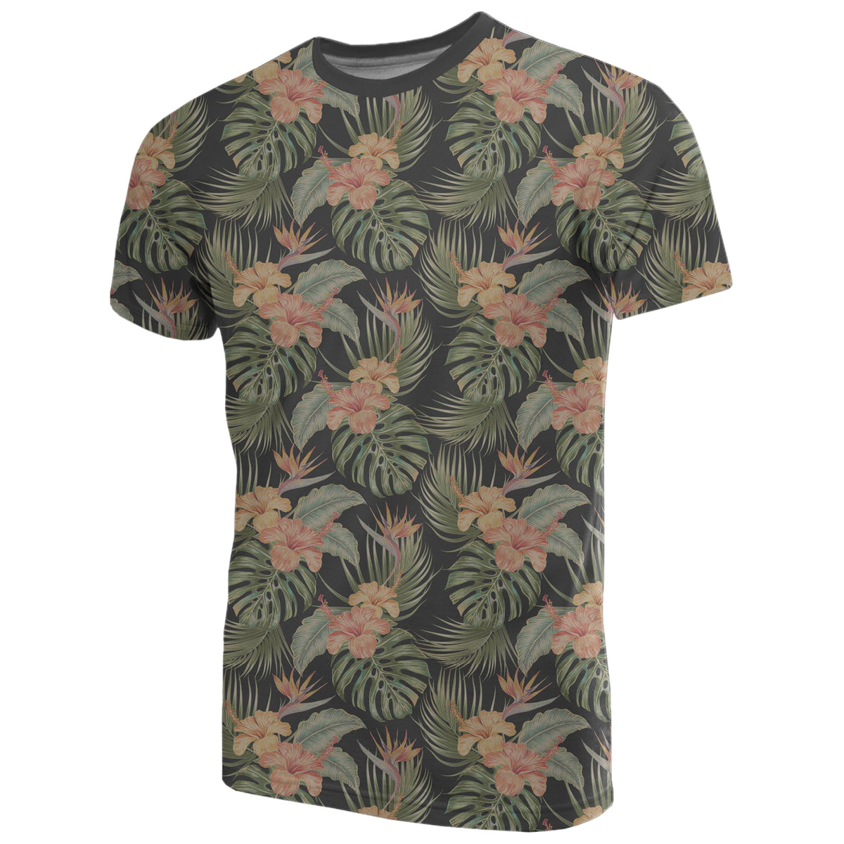 Hawaii Tropical Hibiscus Monstera Leaf T Shirt - Polynesian Pride