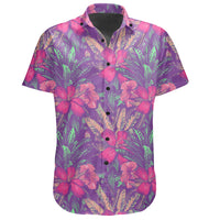 Hawaiian Shirt - Tropical Hibiscus Purple Shirt - Polynesian Pride