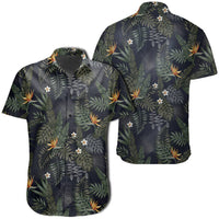 Hawaiian Shirt - Tropical Leaves And Flowers In The Night Style Shirt Unisex Black - Polynesian Pride