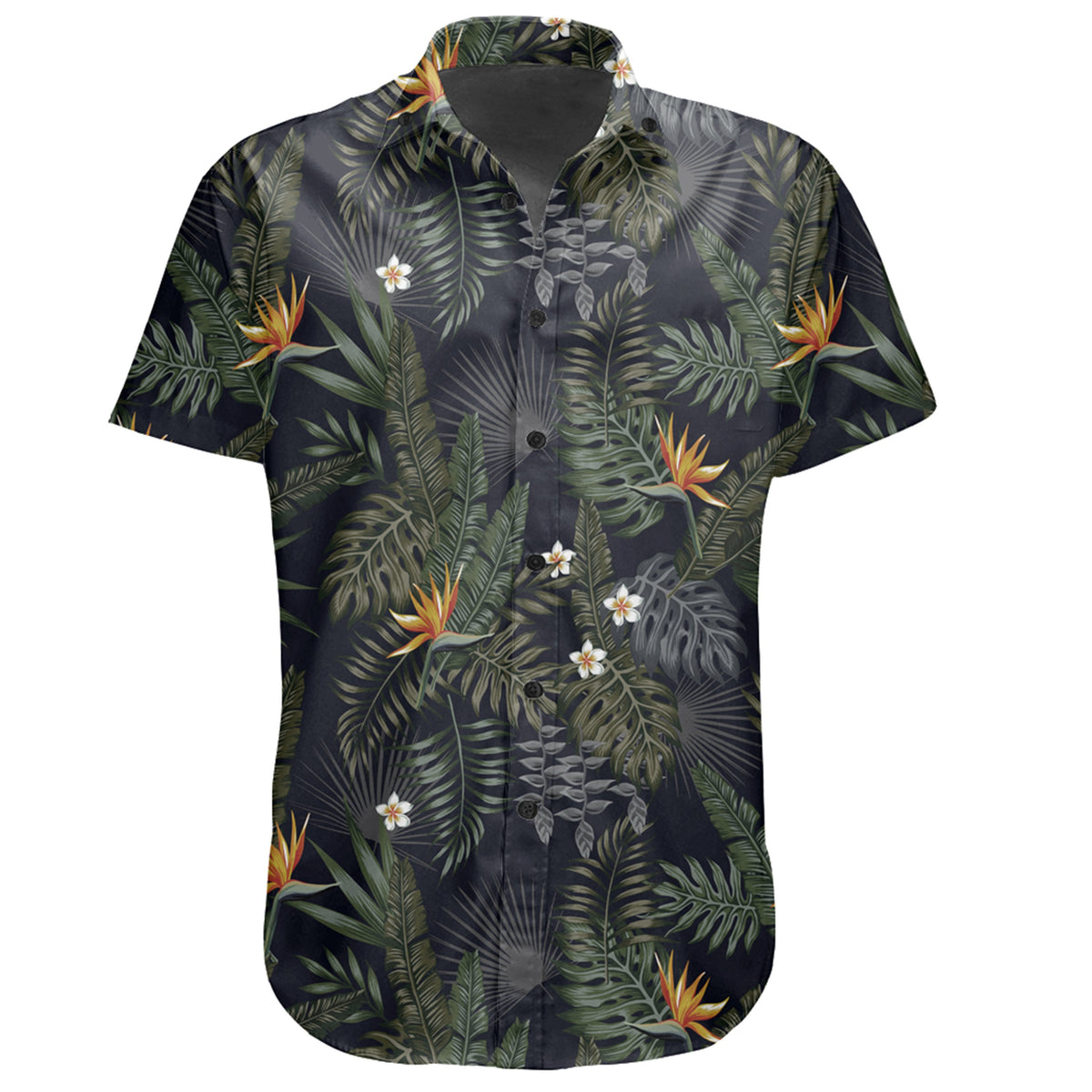 Hawaiian Shirt - Tropical Leaves And Flowers In The Night Style Shirt - Polynesian Pride