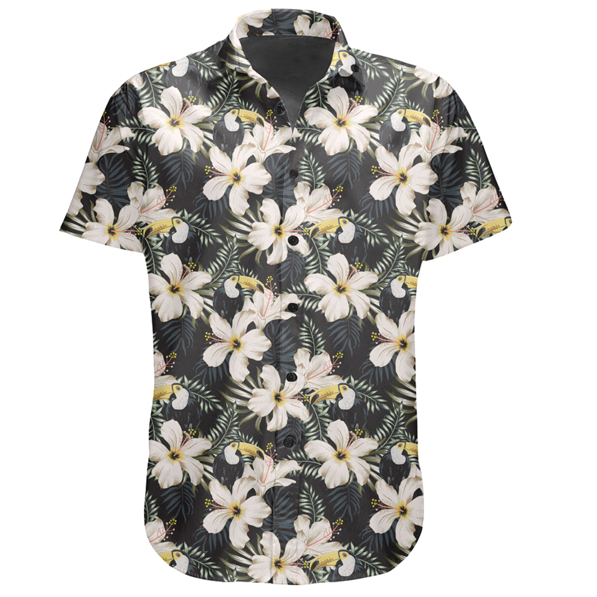 Hawaiian Shirt - Tropical Toucans Hibiscus Palm Leaves Shirt - Polynesian Pride