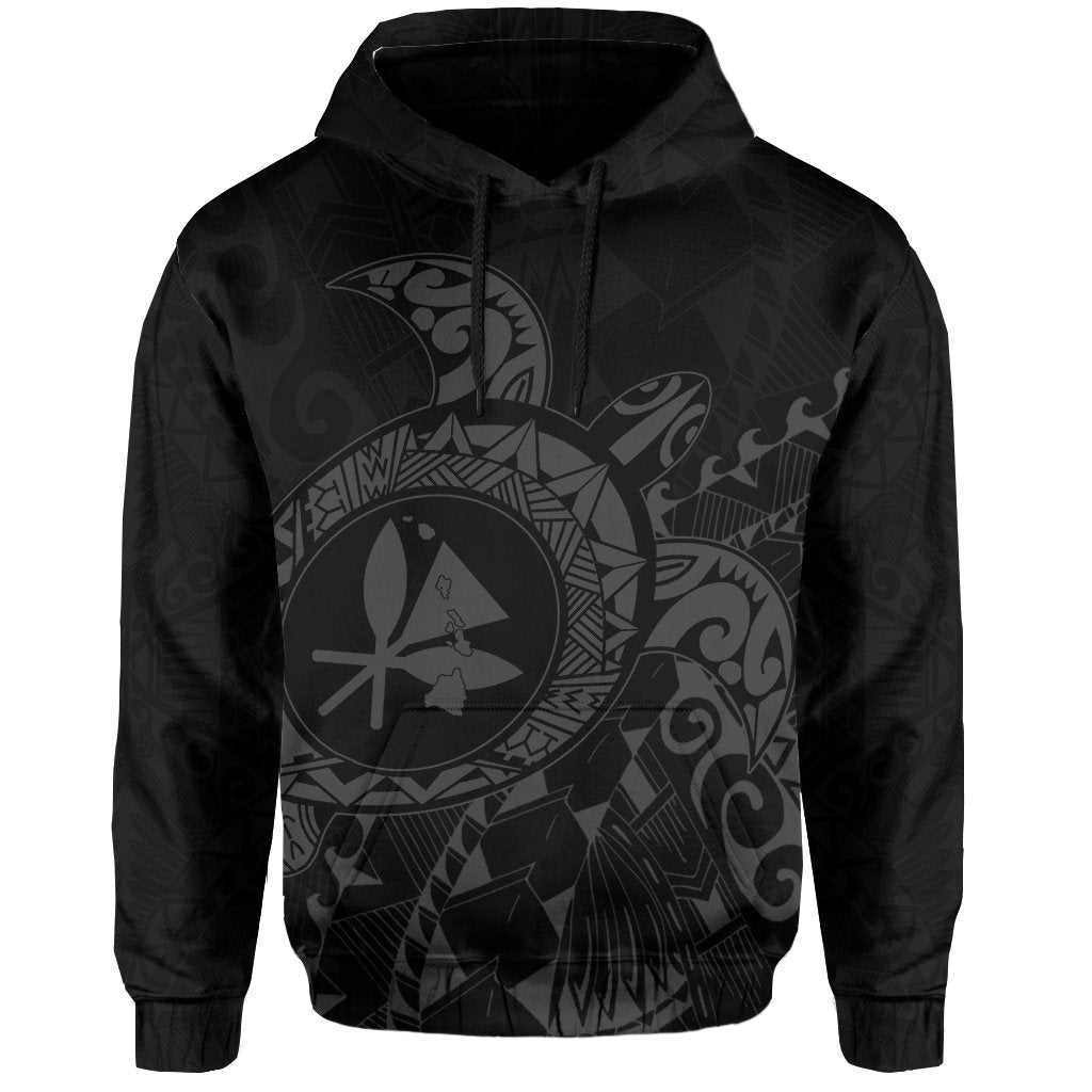 Kanaka Map Hoodie (Gray) Turtle Style - Polynesian Pride