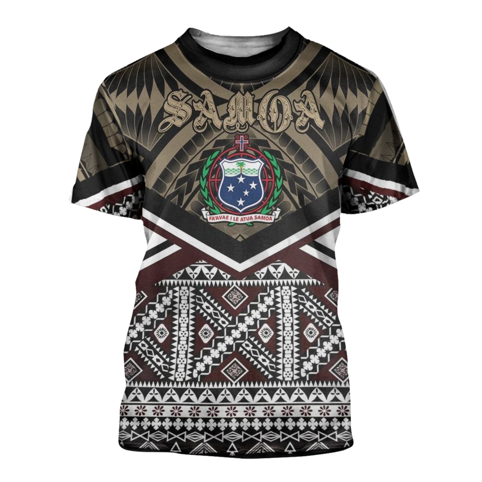 Polynesian Pride T Shirt Samoa T Shirt Samoa Masi Dobby Coat Of Arms Unisex Art - Polynesian Pride