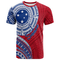 Samoa Custom T Shirt Independence Day Flag Style LT7 Red - Polynesian Pride