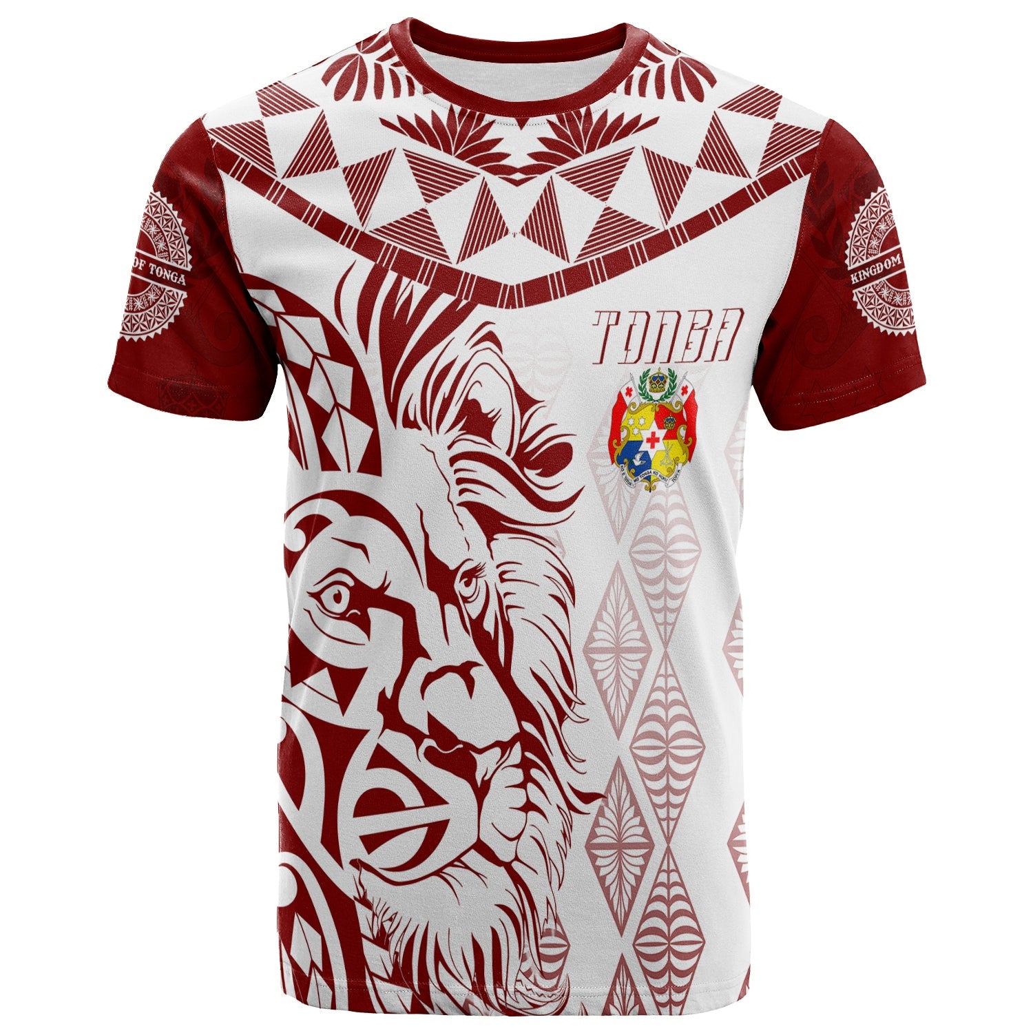 Tonga Custom T Shirt Emancipation Day Lion Style LT7 White - Polynesian Pride