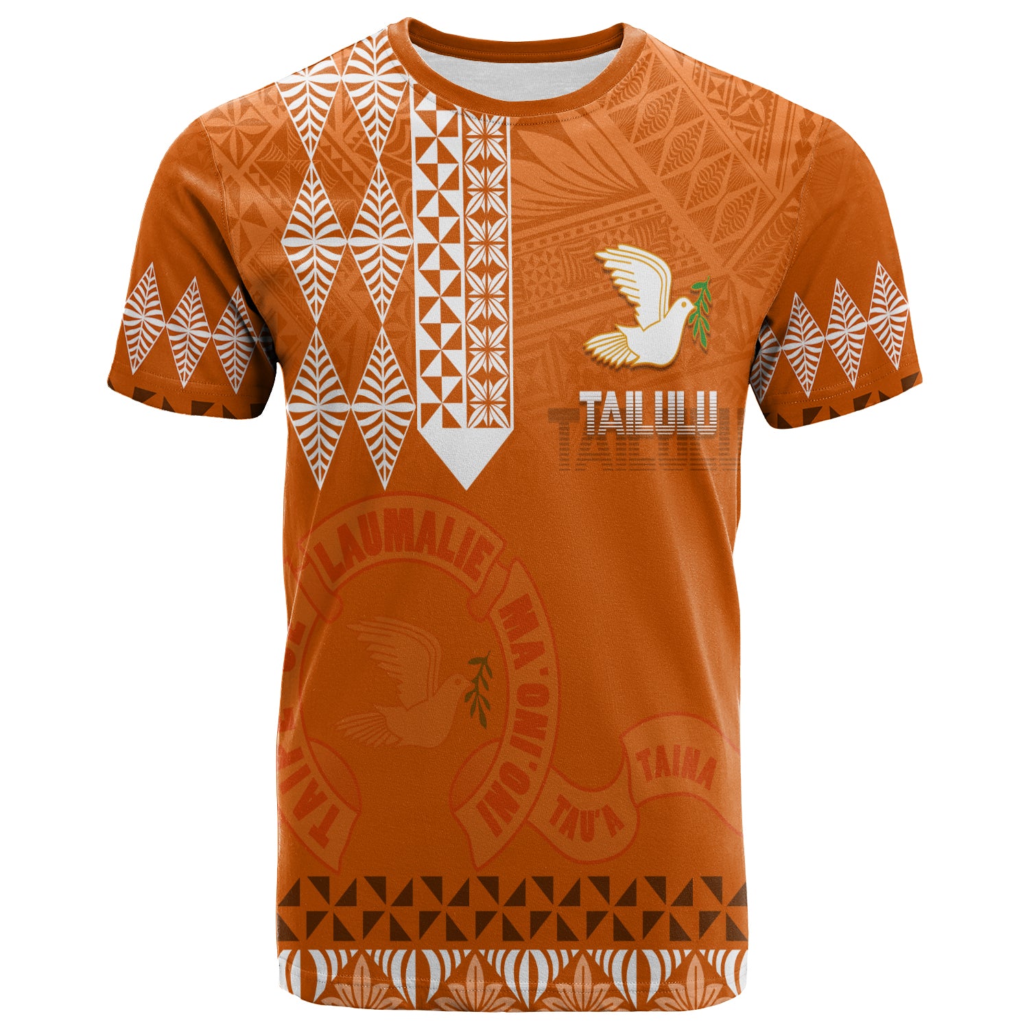 Custom Tonga Kolisi Tailulu Haapai T Shirt White Dove LT7 Unisex Orange - Polynesian Pride