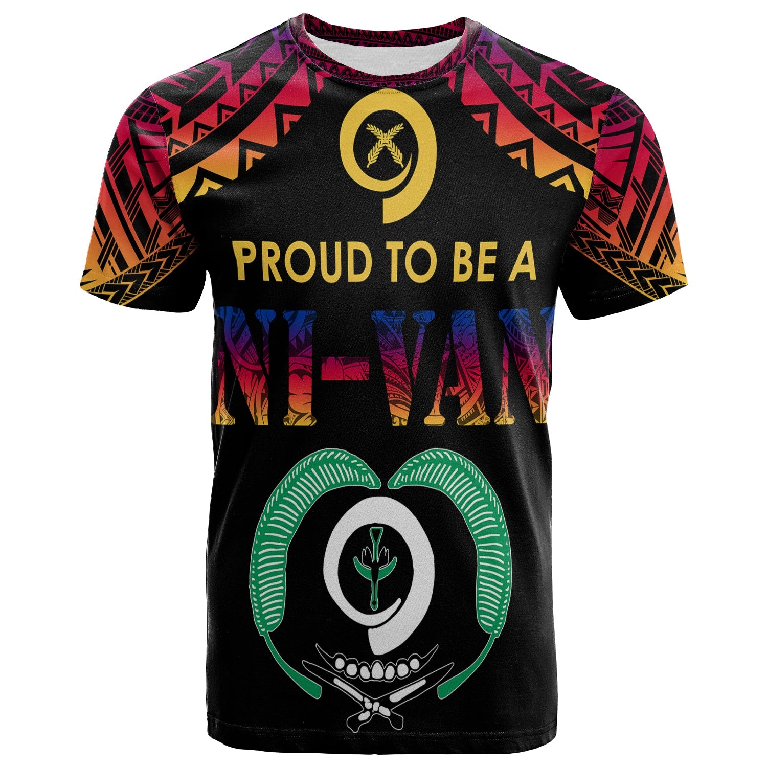 Vanuatu T Shirt Proud To Be A Ni Van Polynesian Patterns Torba Province LT7 Black - Polynesian Pride