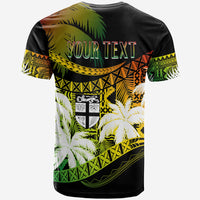 Custom Fiji Day T Shirt Flying Fijians Masi Kesa Style Reggae LT7 - Polynesian Pride