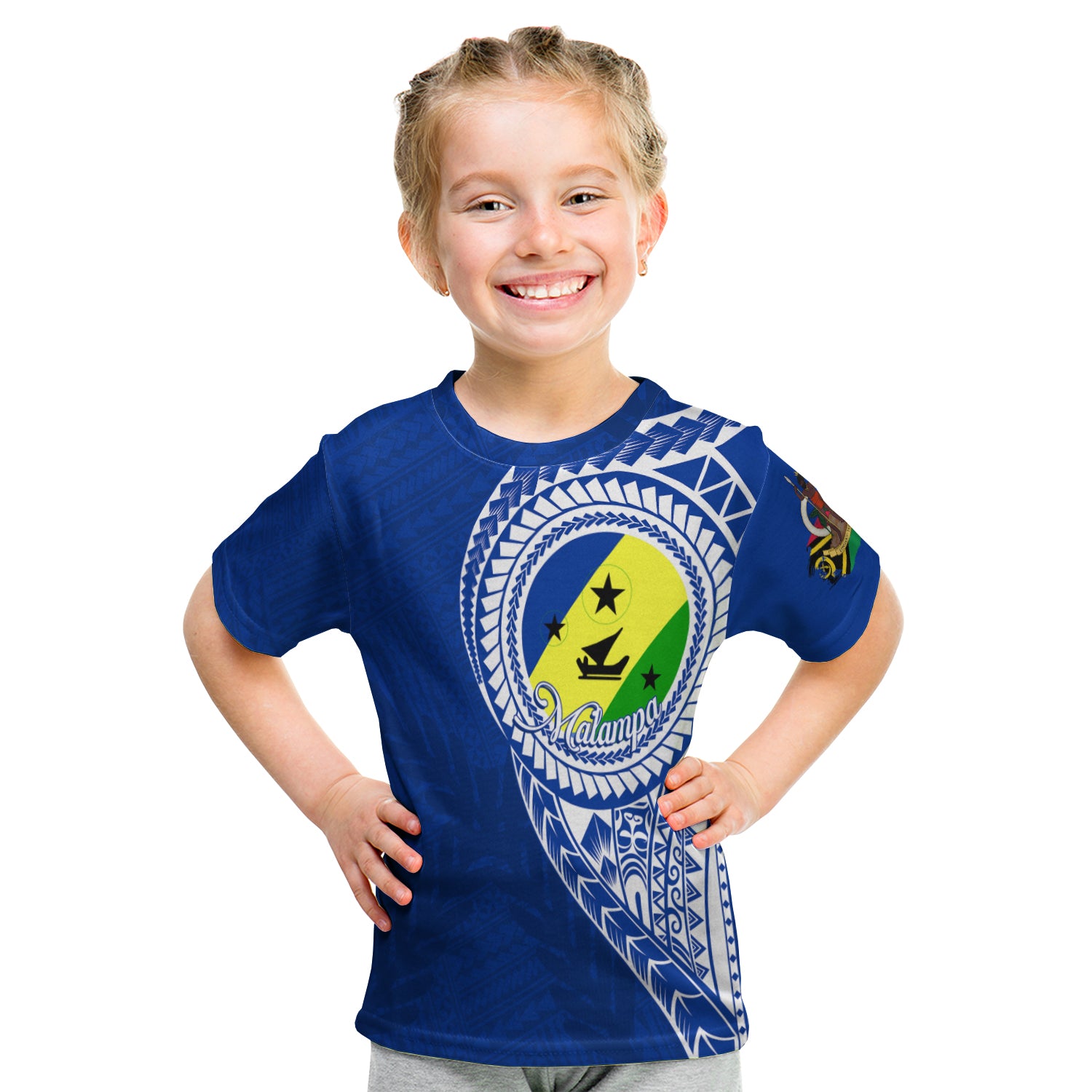 (Custom Personalised) Vanuatu Malampa Province Kid T Shirt Malampa Emblem LT7 - Polynesian Pride