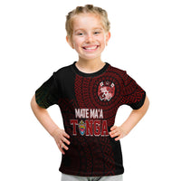 Personalised Aussie Wallabies Mix Mate Maa Tonga T Shirt KID Ver 01 LT7 Youth XL Size14 - Polynesian Pride