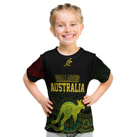Personalised Aussie Wallabies Mix Mate Maa Tonga T Shirt KID Ver 02 LT7 Youth XL Size14 - Polynesian Pride