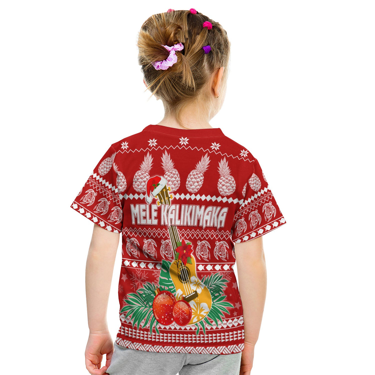 Hawaii Christmas T Shirt KID Mele Kalikimaka - Ukulele LT7 - Polynesian Pride