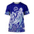 Queen Salote College Tonga T Shirt Kupesi Style Ver02 LT7 Blue - Polynesian Pride