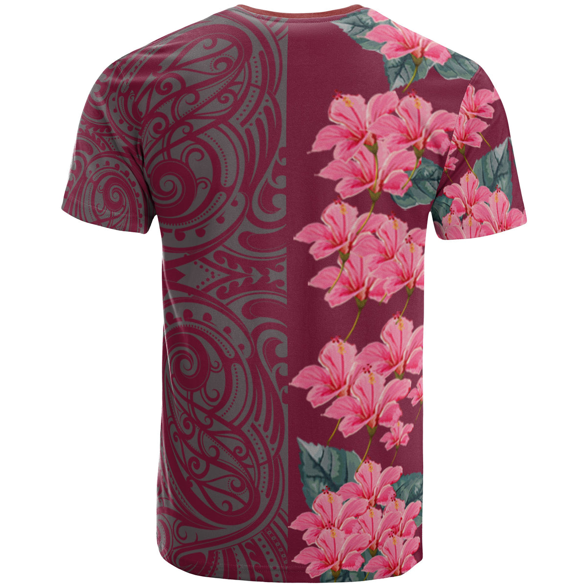 Hawaii Hibiscus Flower Polynesian T Shirt Curtis Style Pink - Polynesian Pride
