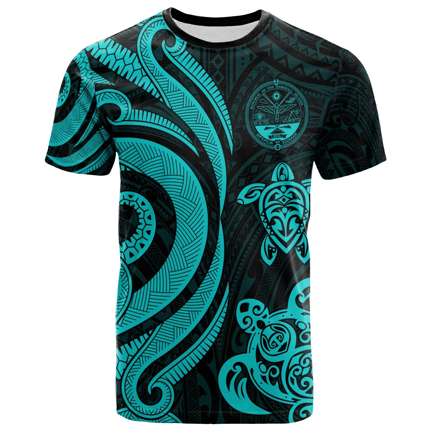 Marshall Islands T shirt Turquoise Tentacle Turtle Unisex Turquoise - Polynesian Pride