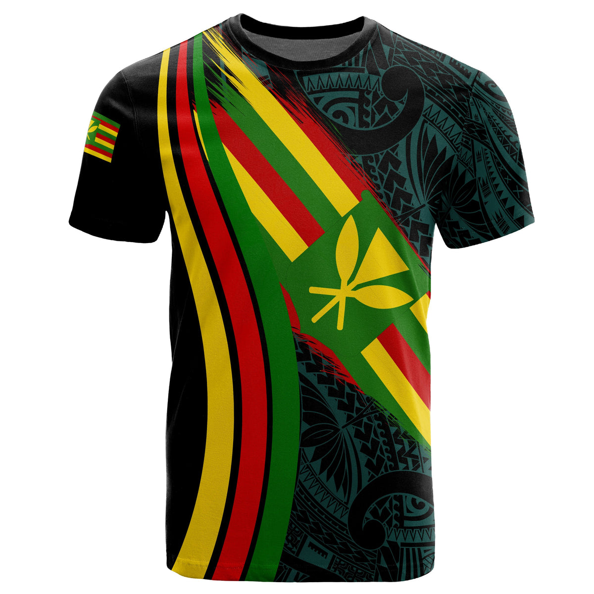 Hawaii Polynesian Unisex Kanaka Flag T Shirt Ten Style - Polynesian Pride