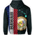 Polynesian Kakau Hawaii Flag Seal of Hawaii Zip Hoodie Turquoise - Polynesian Pride