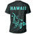 Hawaii Kakau Hammerhead Shark T Shirt Turquoise - Polynesian Pride