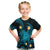 Hawaii T Shirt Hawaiian Turtle Plumeria Mixed Polynesian Turquoise Style LT9 Kid Turquoise - Polynesian Pride