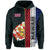 Polynesian Kakau Hawaii Flag Royal Coat of Arms Hawaii Zip Hoodie Turquoise - Polynesian Pride
