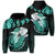 Hawaii Polynesian Aumakua Hammerhead Shark Hoodie Zip Cloud Style Turquoise Unisex Turquoise - Polynesian Pride