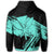 Hawaiian Map Kanaka Identifier Hoodie Zip Turquoise Brusch Style - Polynesian Pride