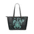 Hawaii Kakau Polynesian Turtle Map Large Leather Tote - Turquoise Turquoise - Polynesian Pride