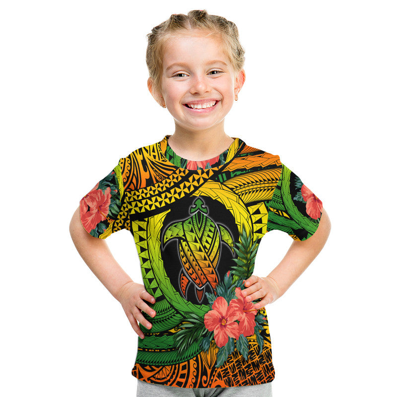 Polynesian Turtle T Shirt Circle Turtle Hibiscus Reggae LT9 - Polynesian Pride