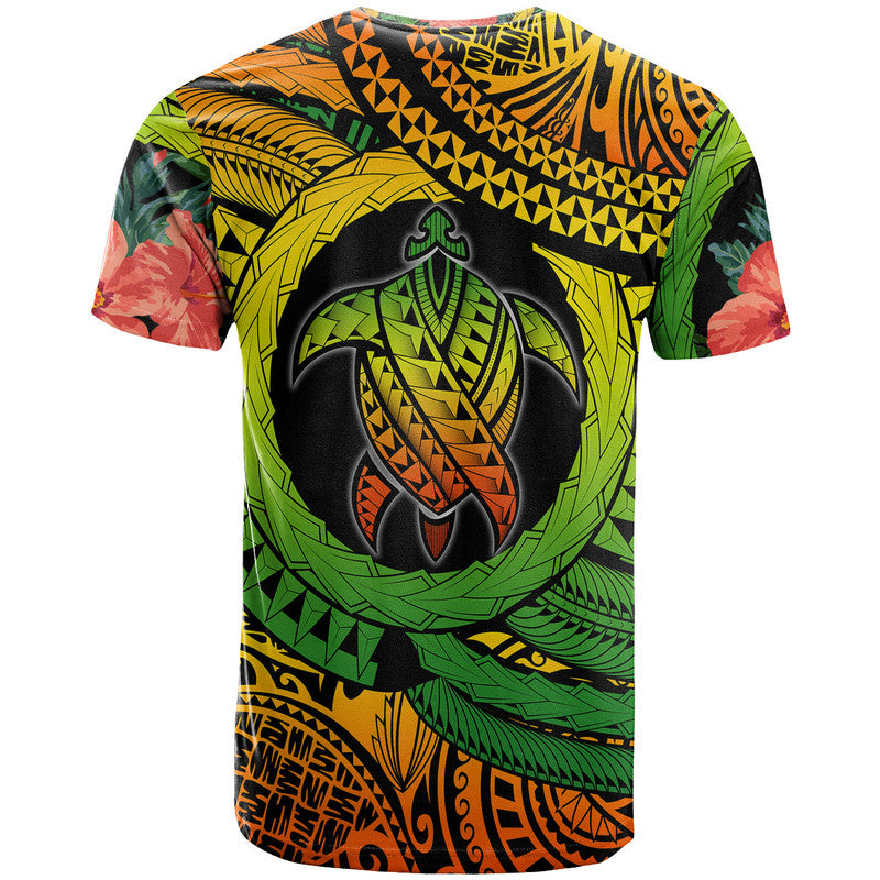 Polynesian Turtle T Shirt Circle Turtle Hibiscus Reggae LT9 - Polynesian Pride