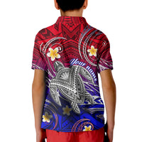 Custom Hawaii Polo Shirt Hawaiian Turtle Plumeria Mixed Polynesian Style LT9 - Polynesian Pride