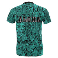 Hibiscus Polynesian Turquoise Hawaii Turtle T Shirt - Polynesian Pride