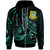 Tuvalu Zip Hoodie The Flow of The Ocean Unisex Green - Polynesian Pride