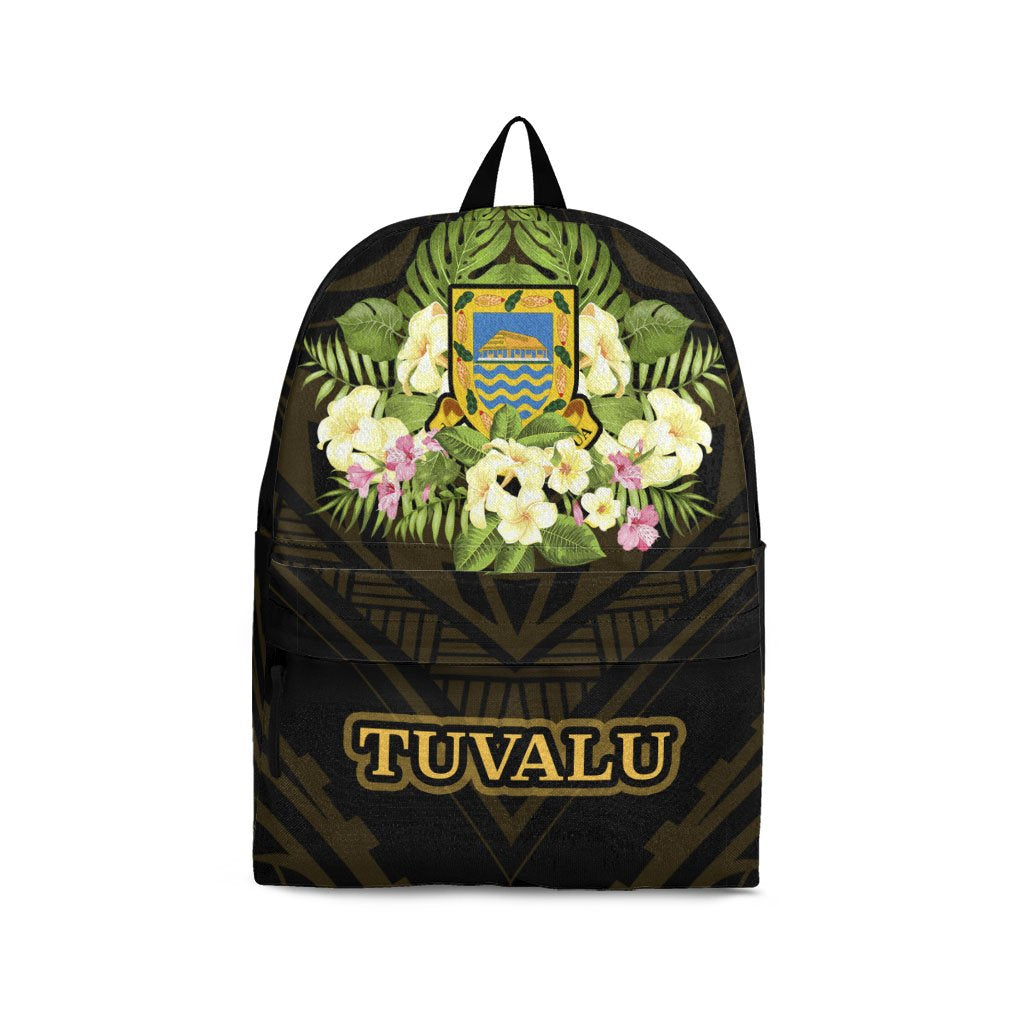 Tuvalu Backpack - Polynesian Gold Patterns Collection Black - Polynesian Pride