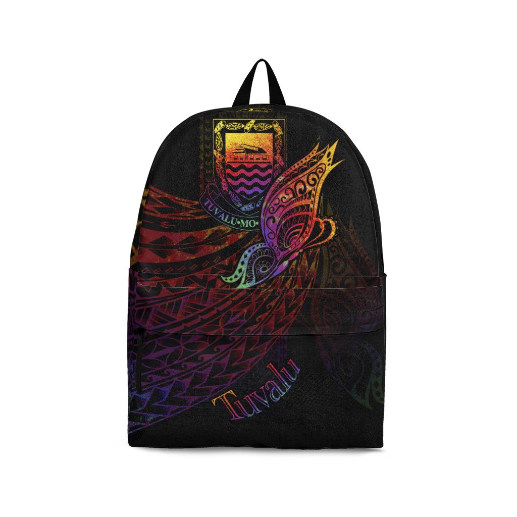 Tuvalu Backpack - Butterfly Polynesian Style Black - Polynesian Pride