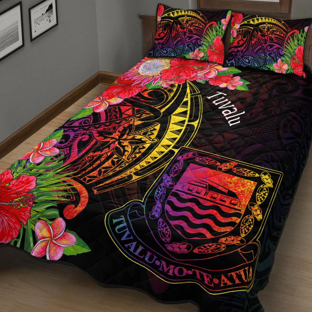 Tuvalu Quilt Bed Set - Tropical Hippie Style - Polynesian Pride